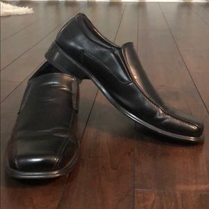 Men’s Black Leather Square Toe Dress Shoes